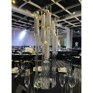 Lucent clear tall candelabra