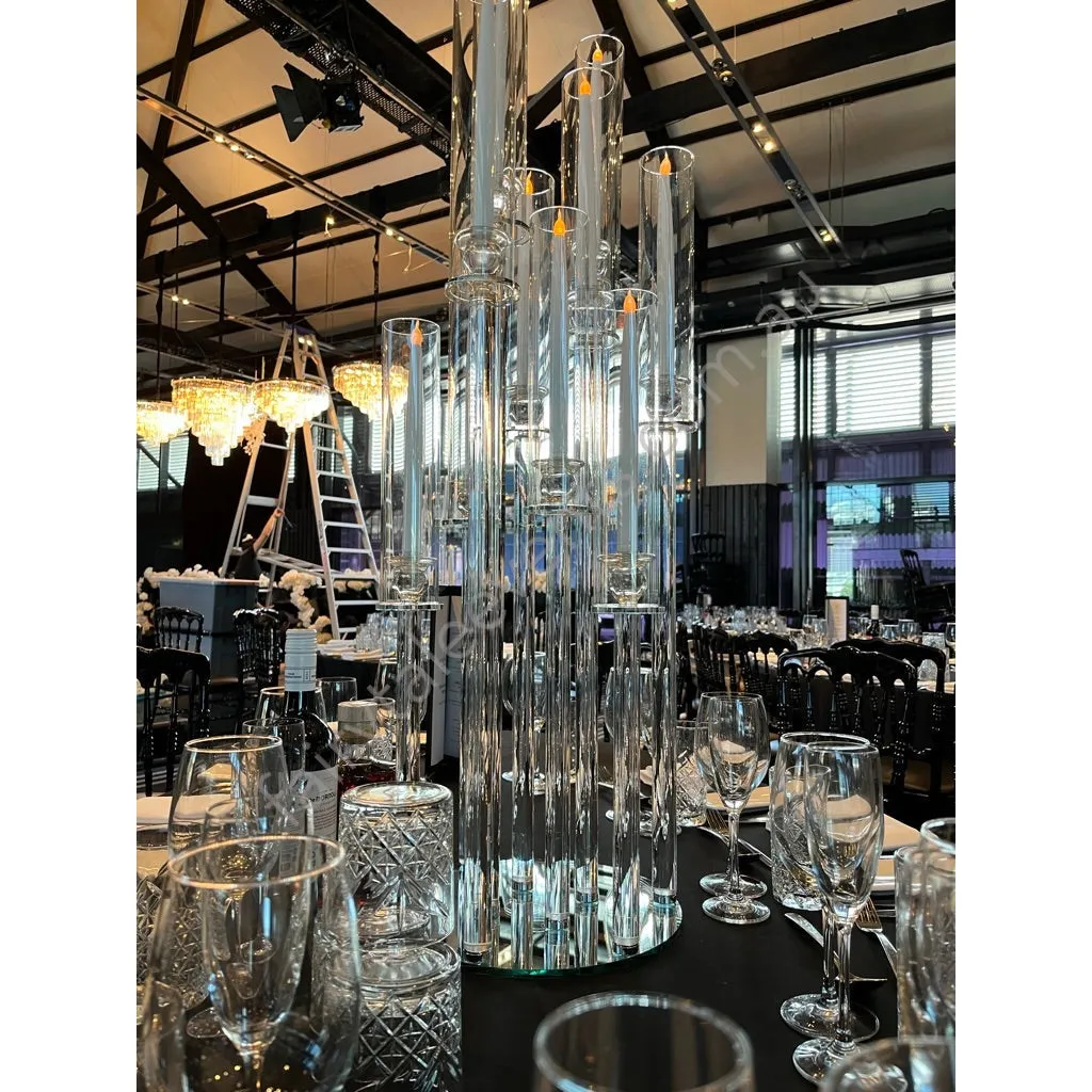 Lucent clear tall candelabra