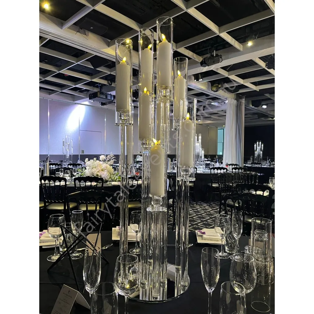 Lucent clear tall candelabra