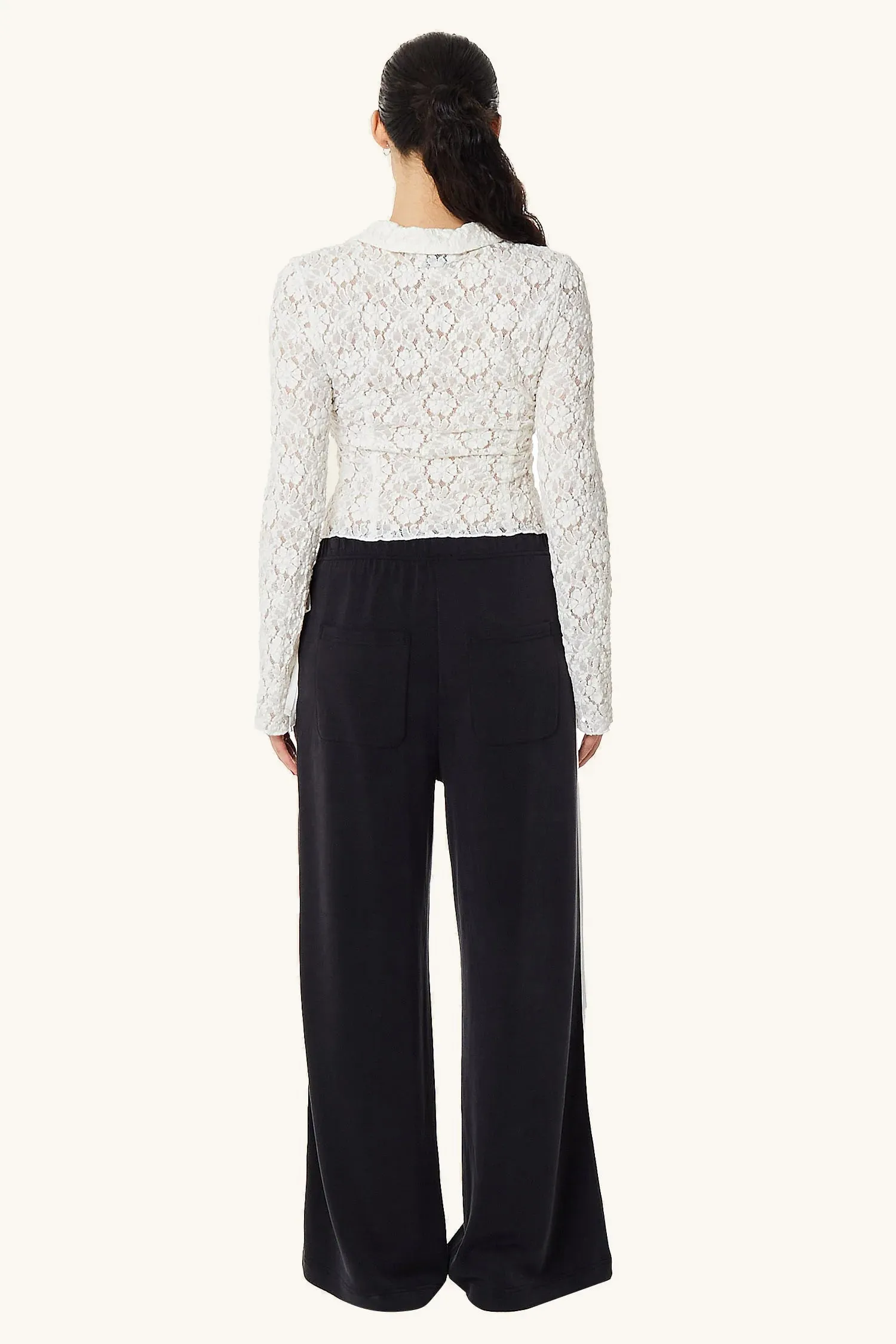 Lucent White Leiseu Long Sleeve Button Up
