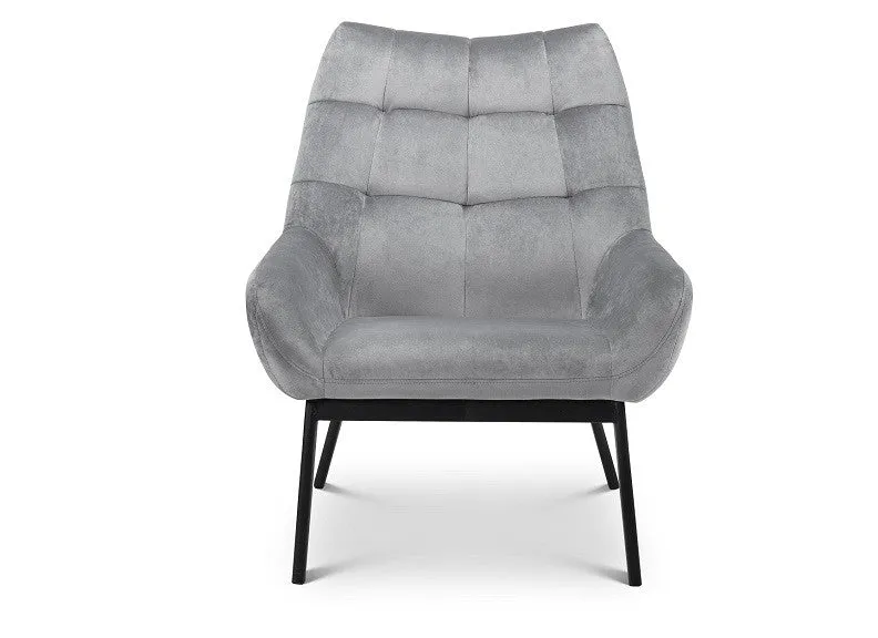 Lucerne Grey Velvet Chair