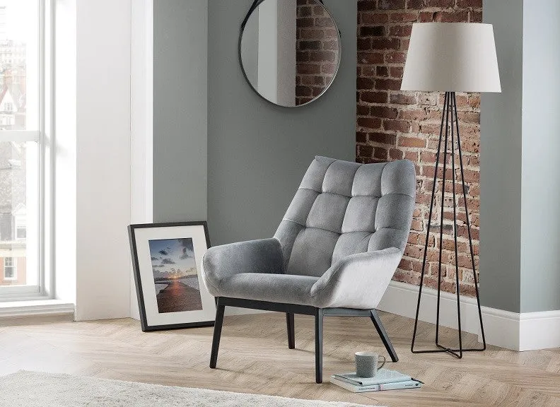 Lucerne Grey Velvet Chair