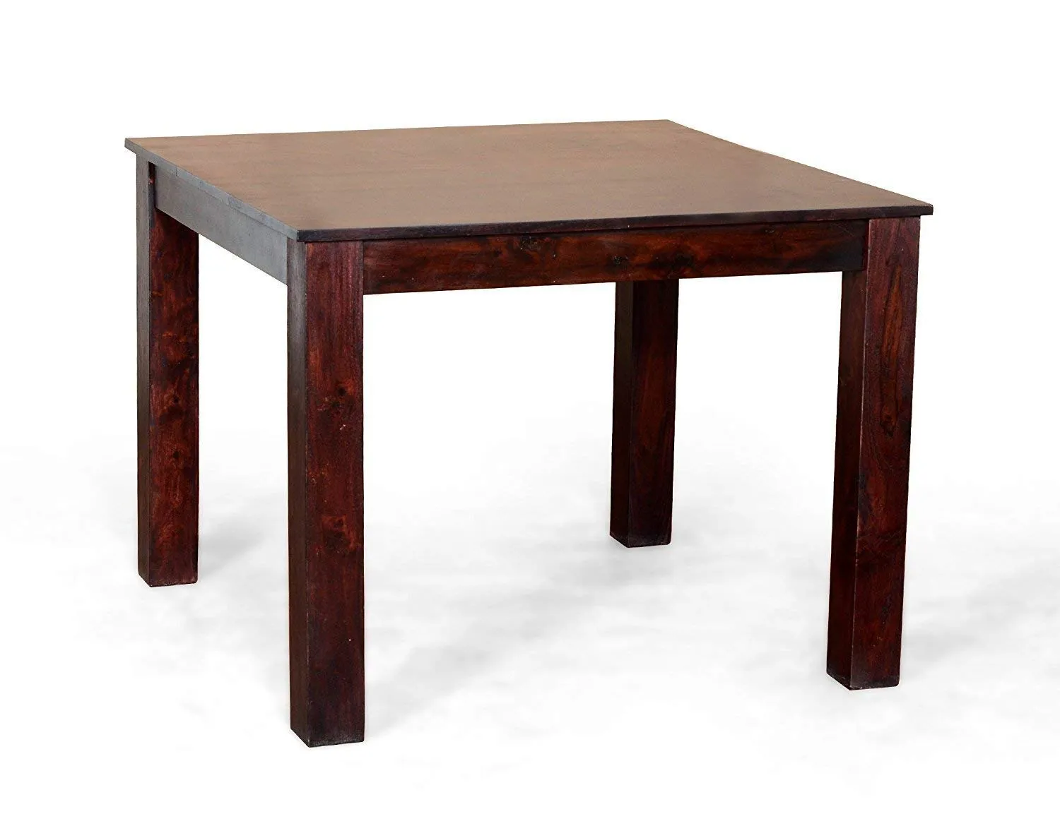 MAHIMART and HANDICRAFTS Furniture World Square Dining Table with 4 Chairs (4 Seater - 2, Mahogany Finish)