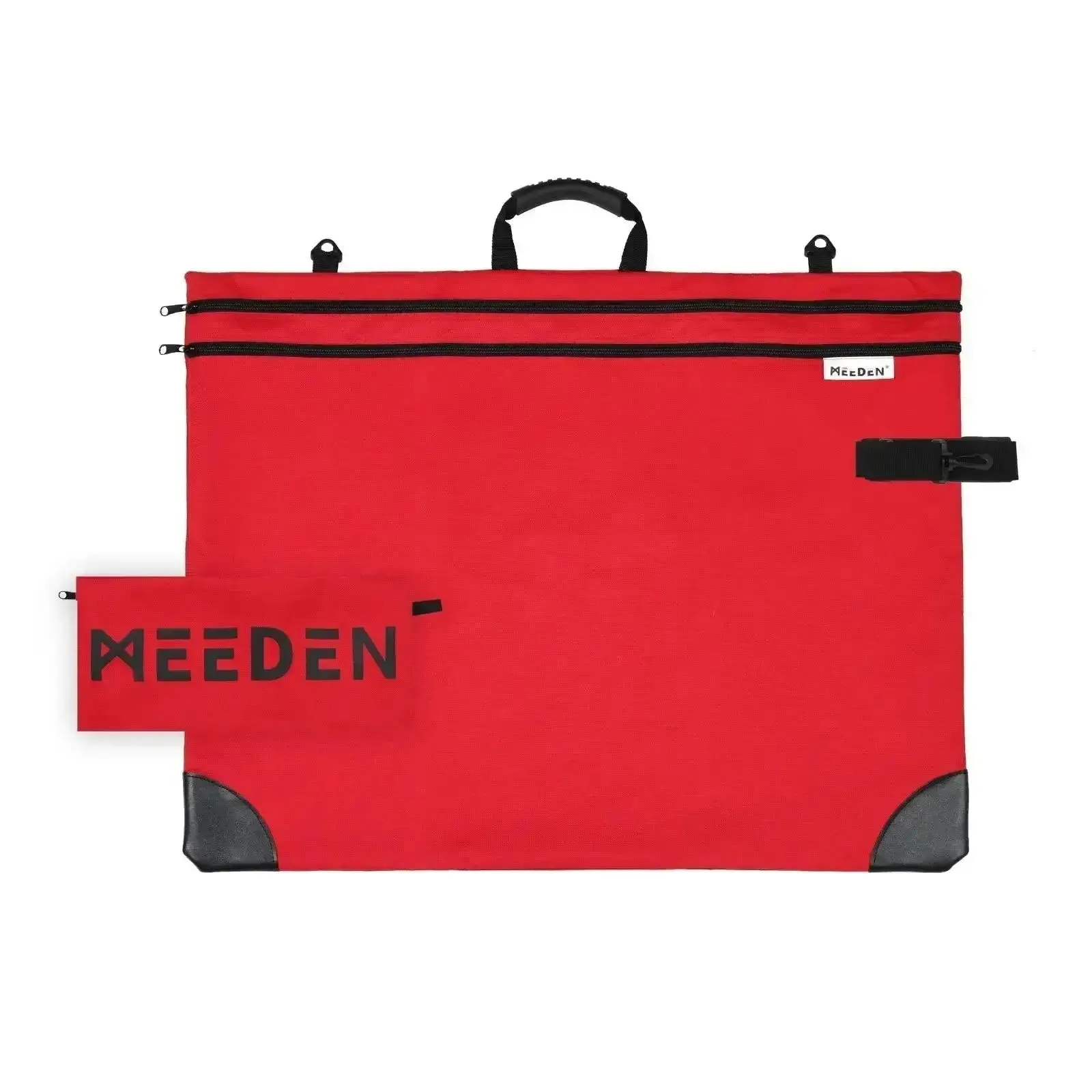 MEEDEN Studio Art Portfolio Case Water-proof with Double compartments 600D, Red, 20" X 26"