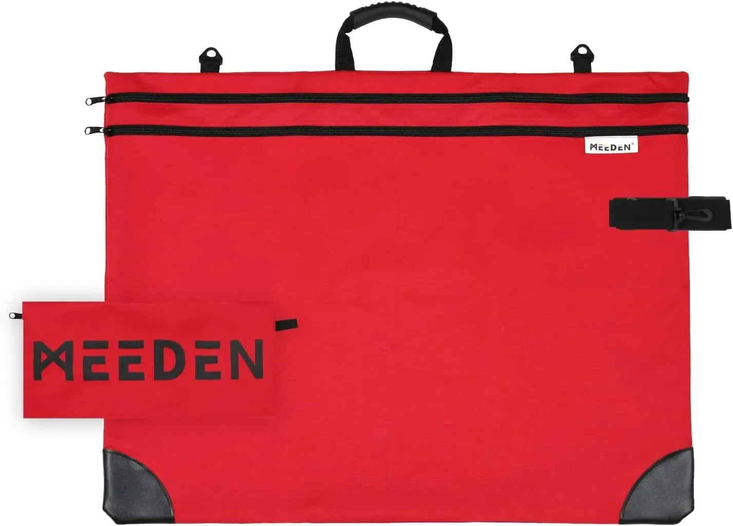 MEEDEN Studio Art Portfolio Case Water-proof with Double compartments 600D, Red, 20" X 26"