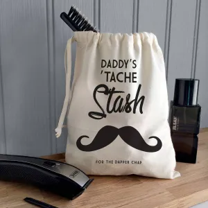 Men's Personalised ''Tache Stash' Canvas Bag