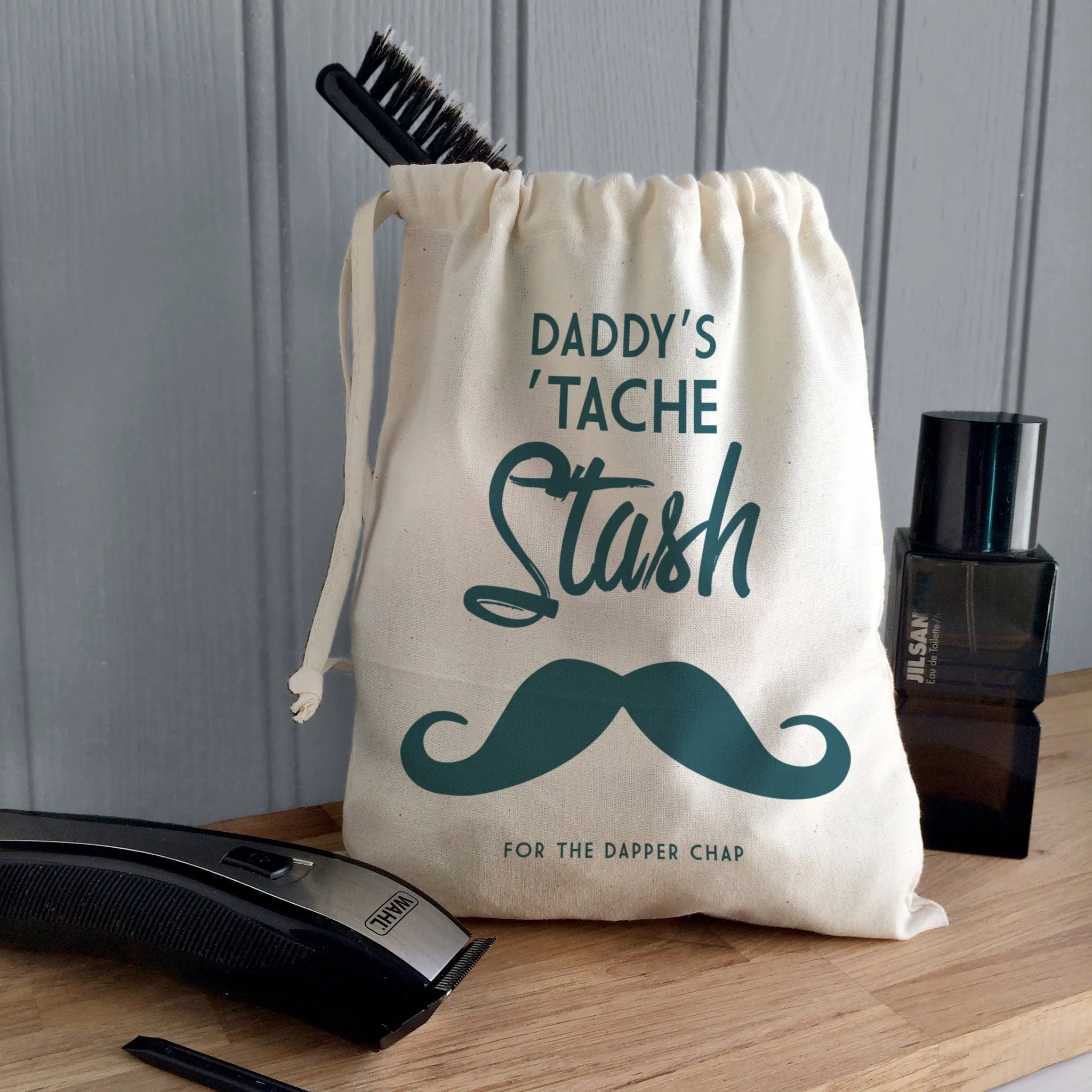 Men's Personalised ''Tache Stash' Canvas Bag