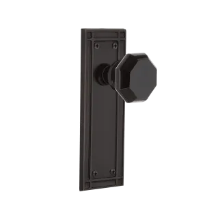 Mission Long Plate with Black Waldorf Knob in Timeless Bronze