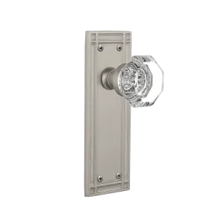 Mission Long Plate with Waldorf Knob in Satin Nickel