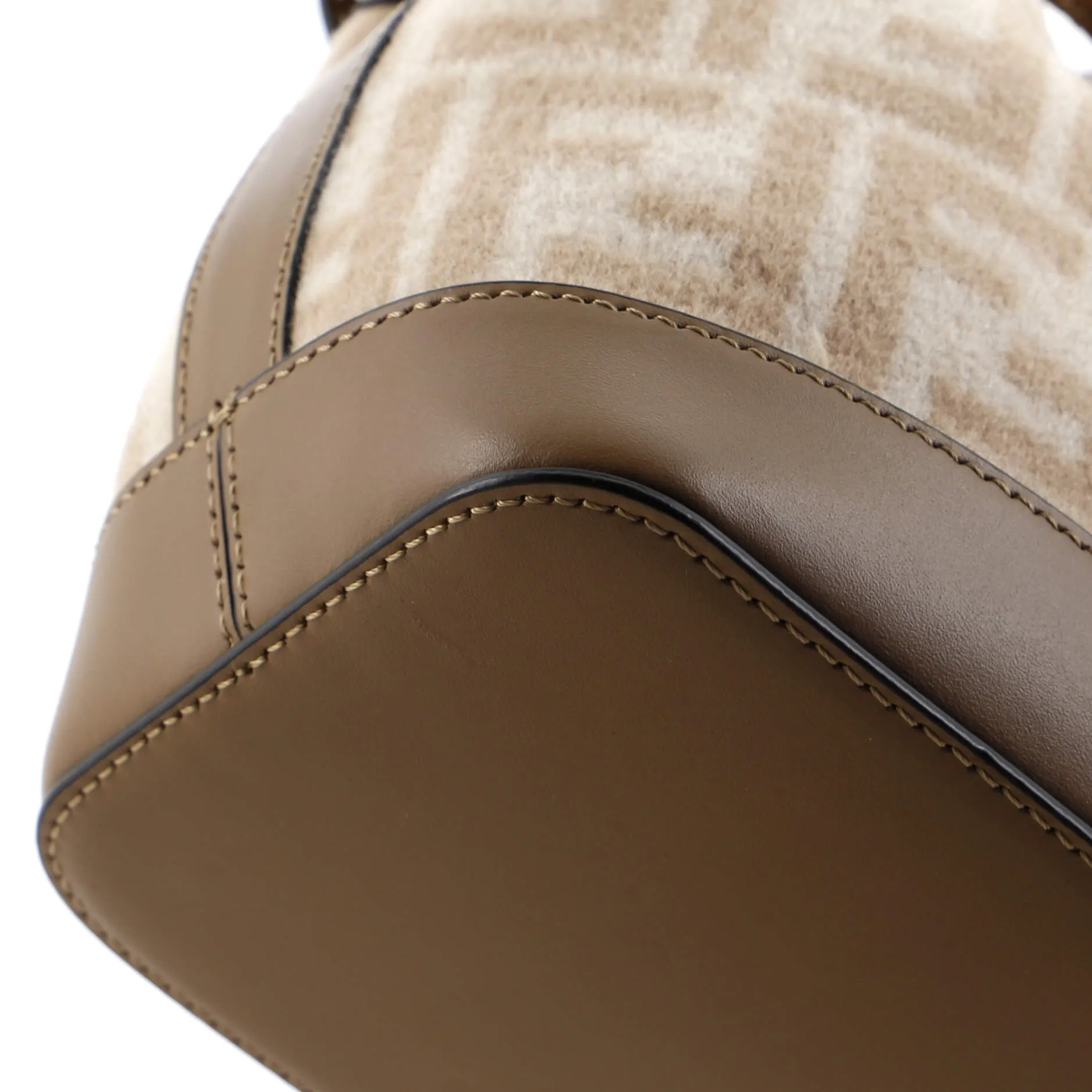 Mon Tresor Bucket Bag Zucca Wool with Leather Mini