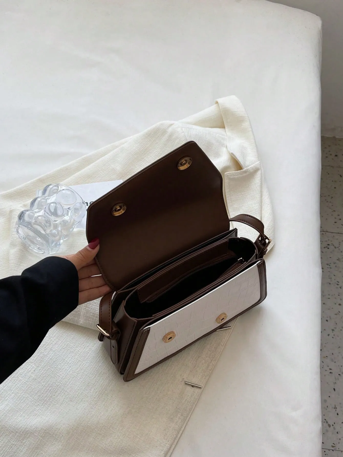 Multicolored Crocodile Pattern Single Shoulder Bag