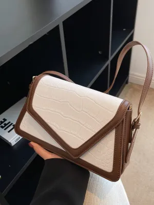 Multicolored Crocodile Pattern Single Shoulder Bag