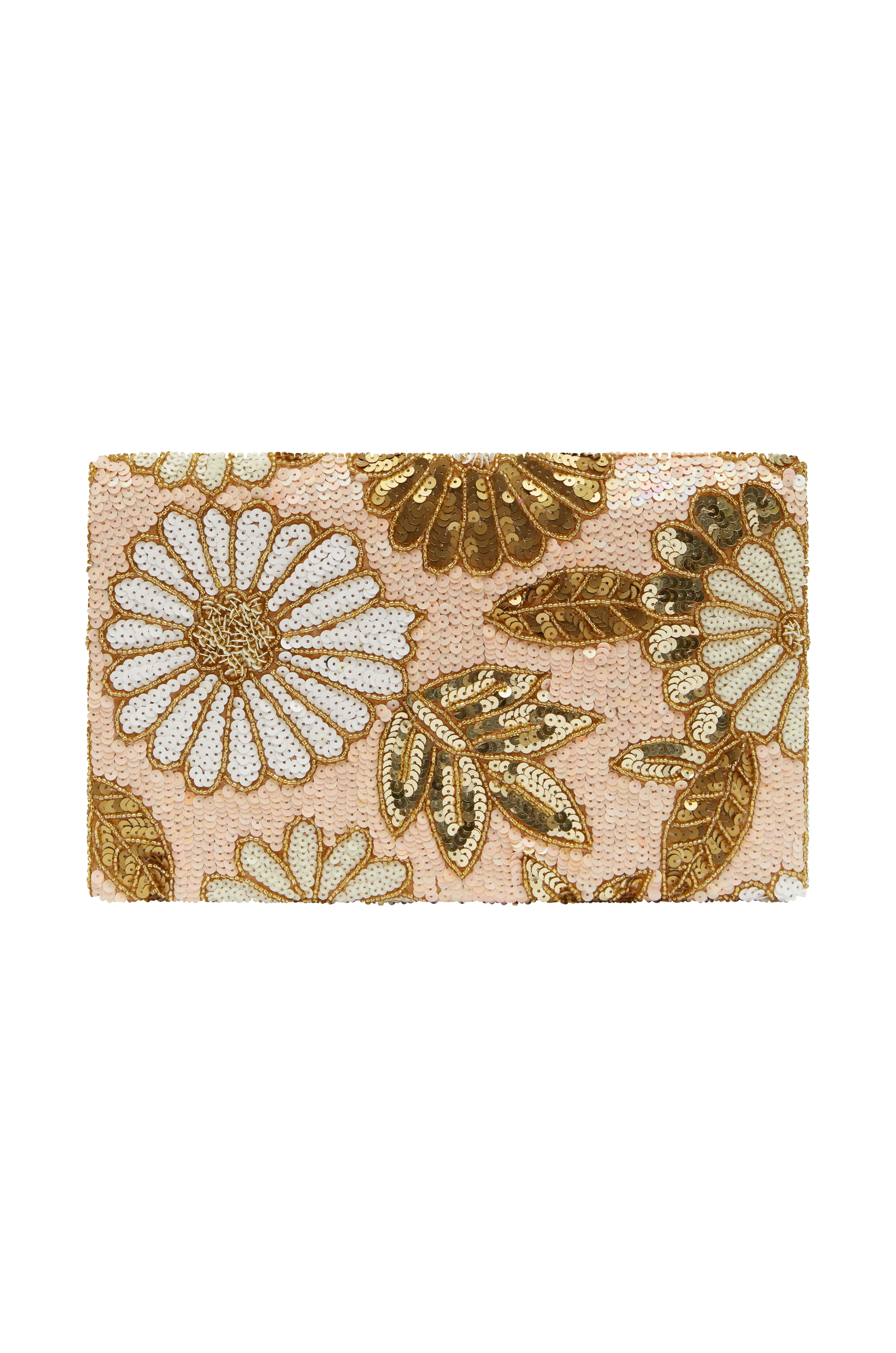 Nova Sequinned Clutch Bag Blush