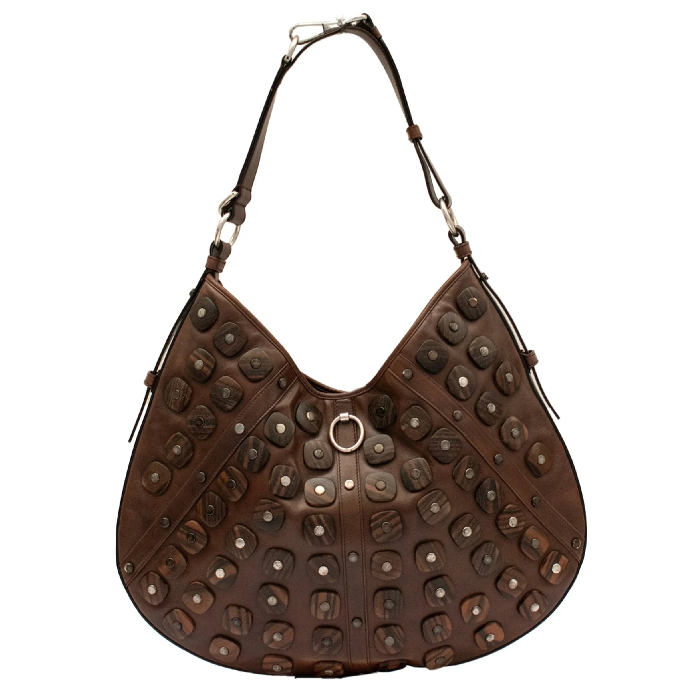 Palisander Embellished Leather Hobo Bag