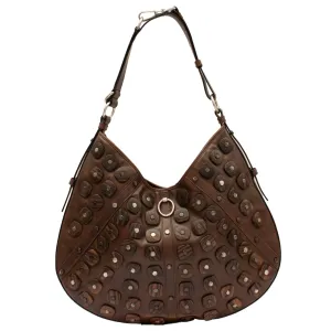 Palisander Embellished Leather Hobo Bag