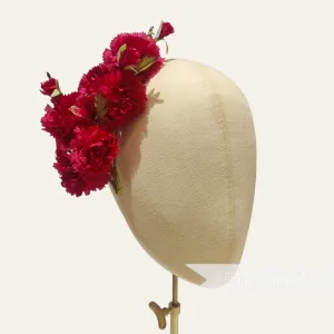 'Paloma' Vintage 1960s Silk Carnation Flower Wired Hat Mount