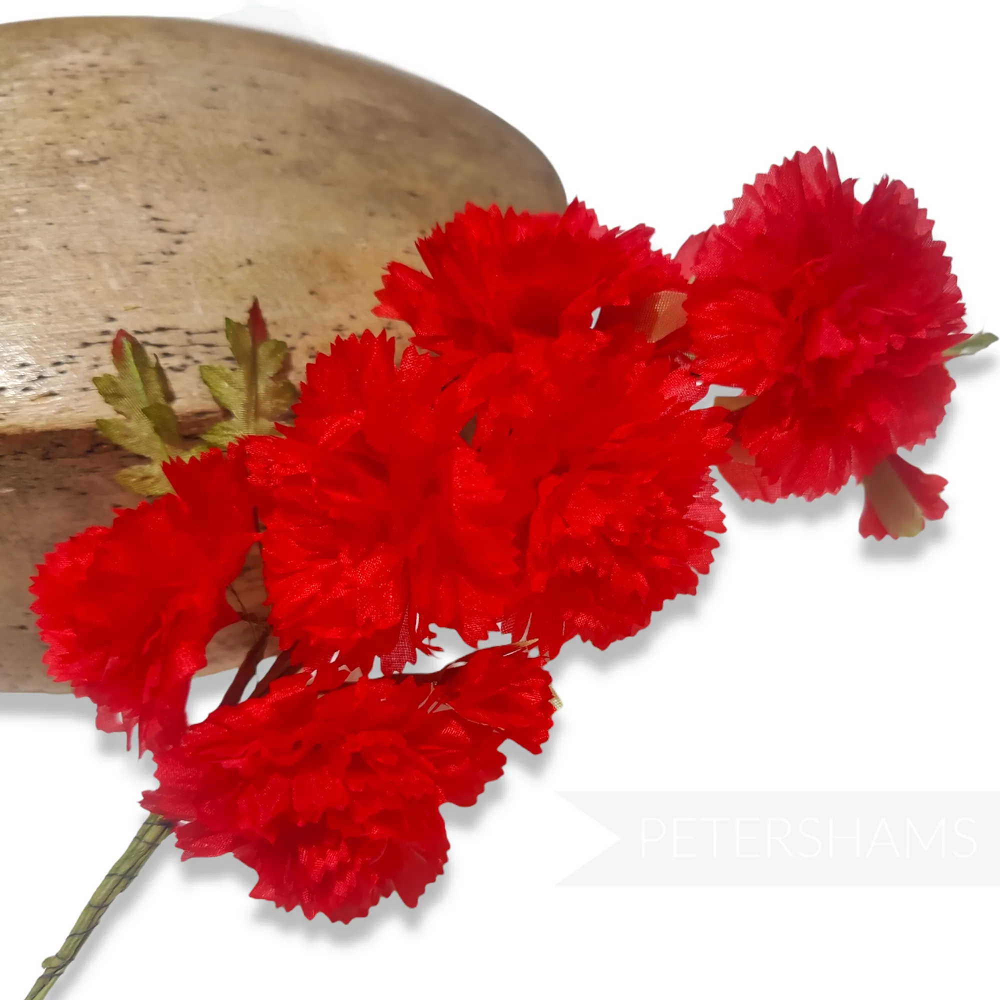 'Paloma' Vintage 1960s Silk Carnation Flower Wired Hat Mount