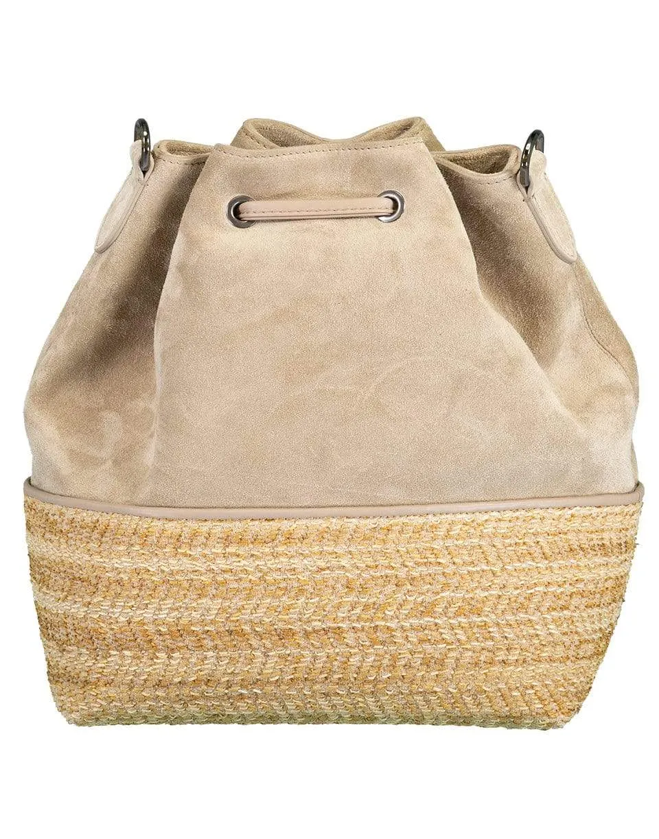Panelled Drawstring Bucket Bag