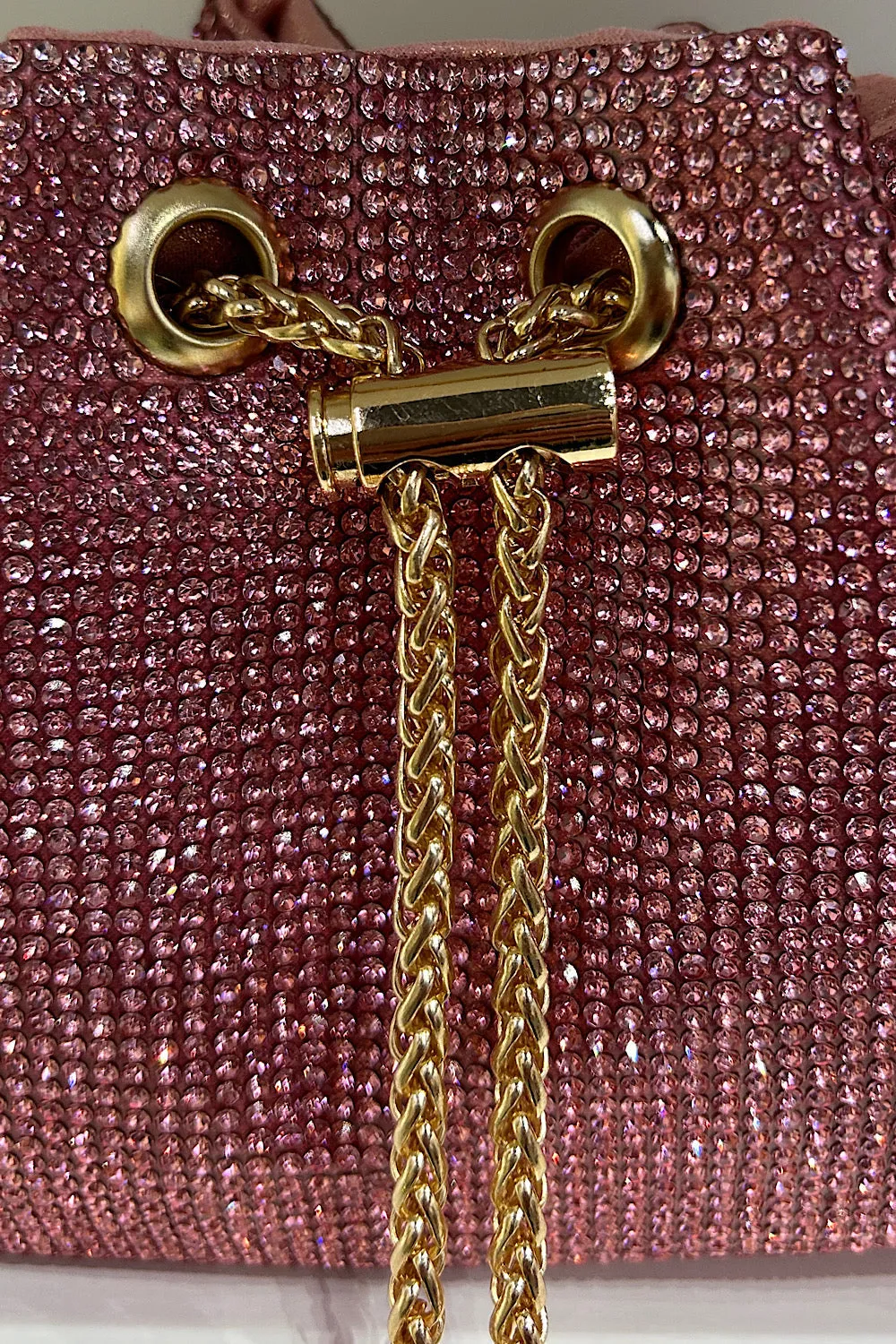 Pink Diamante Bucket Bag
