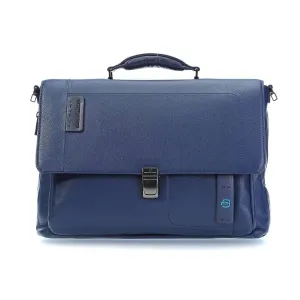 Piquadro Flap Over Expandable Briefcase- Black - CA3111P15/N
