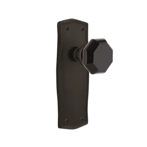 Prairie Long Plate with Black Waldorf Knob in Oil-Rubbed Bronze