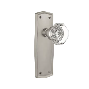 Prairie Long Plate with Waldorf Knob in Satin Nickel