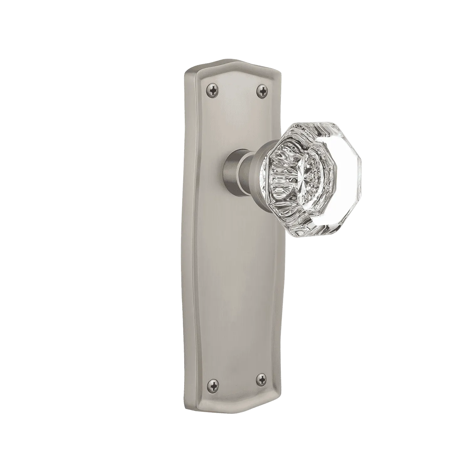 Prairie Long Plate with Waldorf Knob in Satin Nickel
