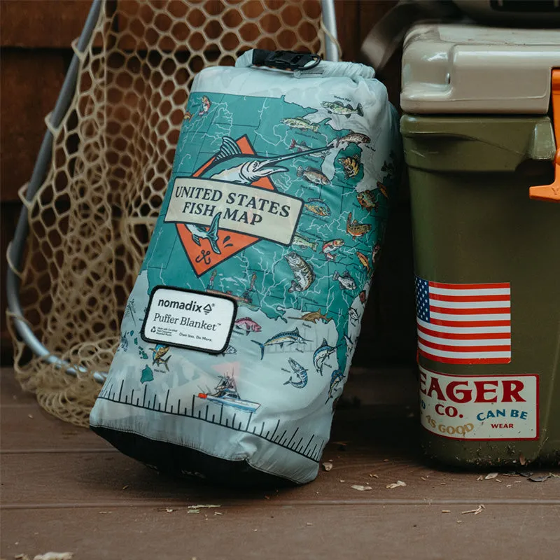Puffer Blanket: United States Fish Map