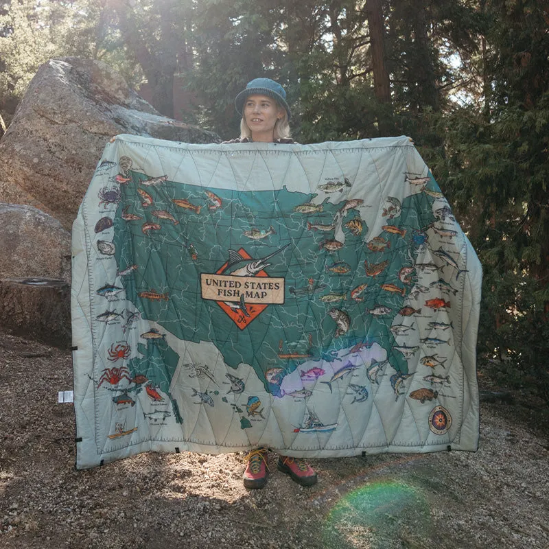 Puffer Blanket: United States Fish Map