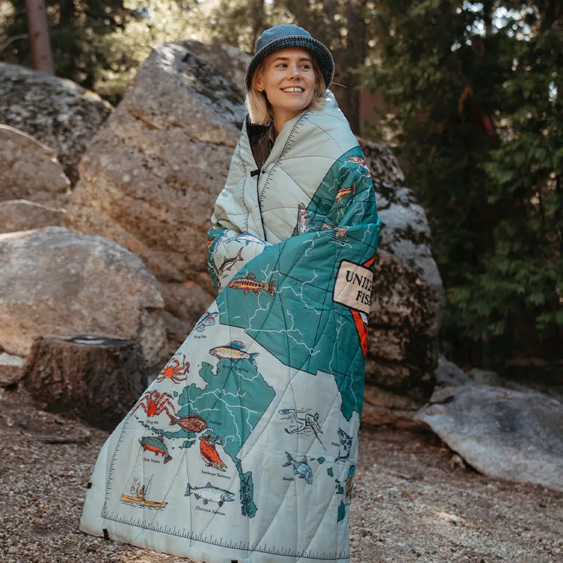 Puffer Blanket: United States Fish Map