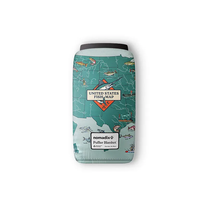 Puffer Blanket: United States Fish Map