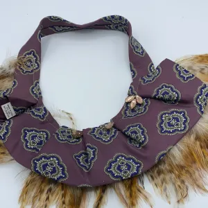Purple Vintage Tie Collar With Feathers