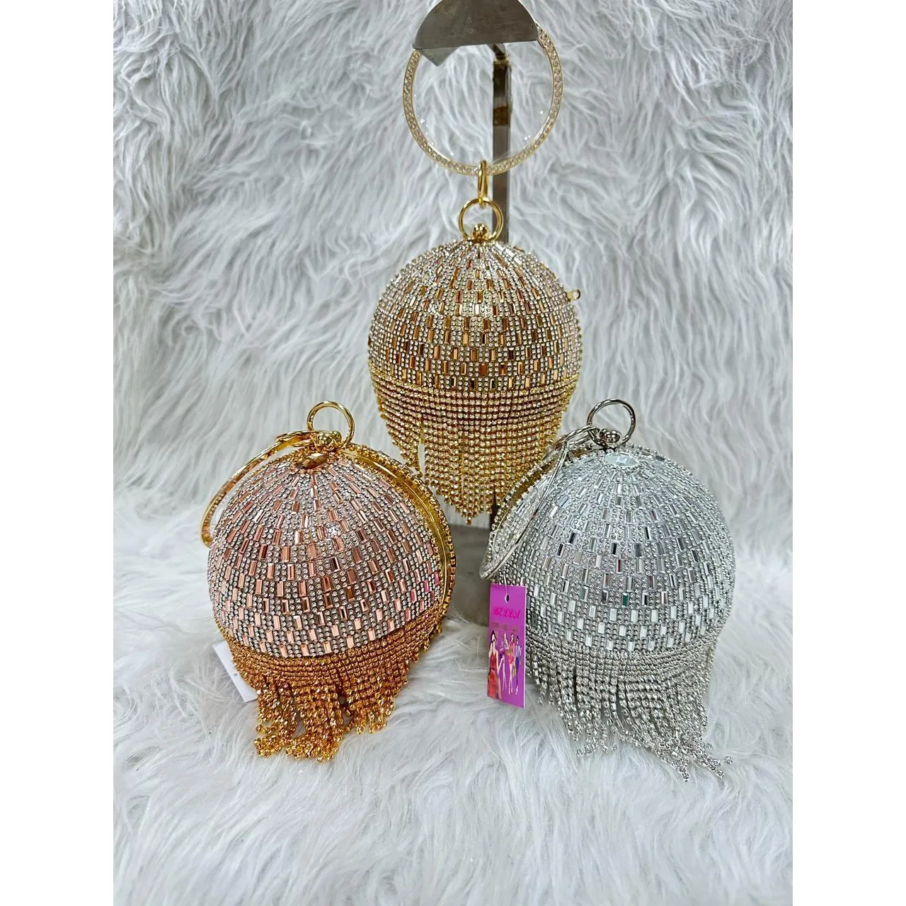 Rhinestone Round Clutch Handbag