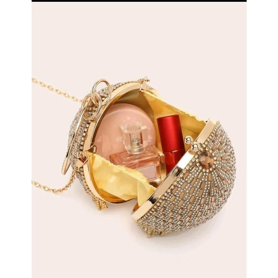 Rhinestone Round Clutch Handbag