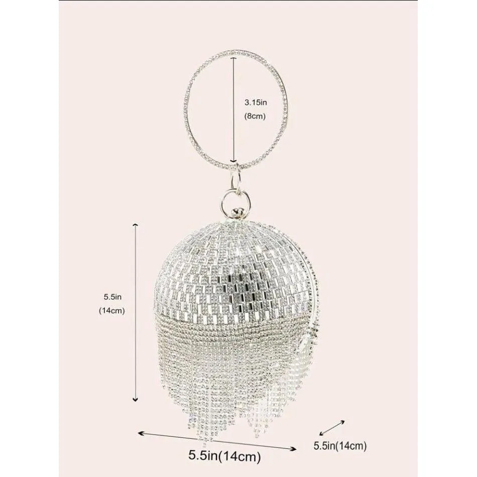 Rhinestone Round Clutch Handbag