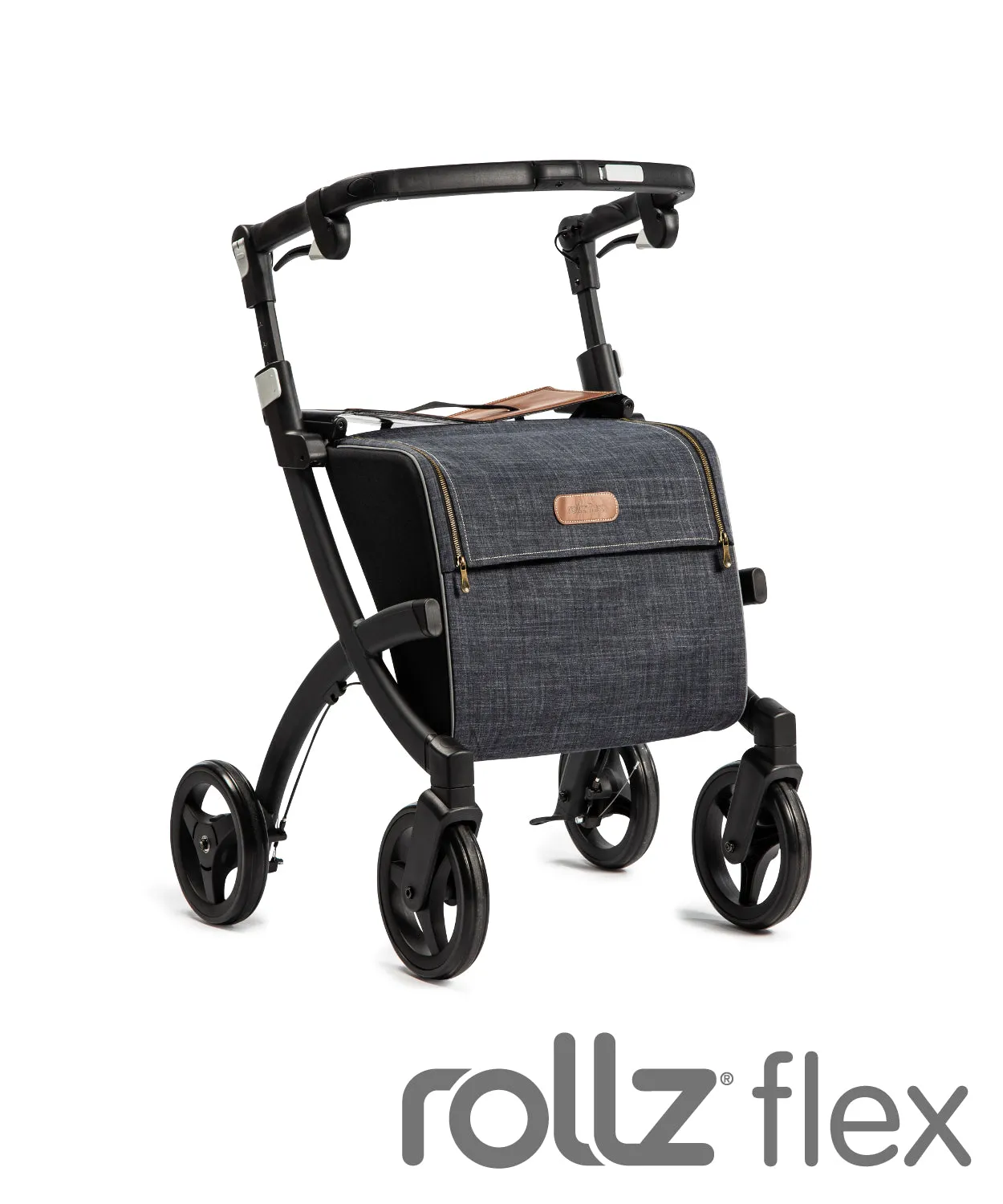 Rollz Flex Shopping Rollator Black Frame - Classic Brakes
