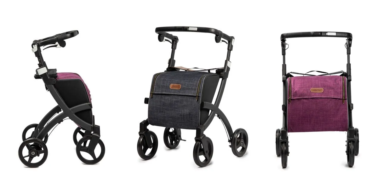Rollz Flex Shopping Rollator Black Frame - Classic Brakes
