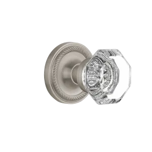 Rope Rosette with Waldorf Knob in Satin Nickel