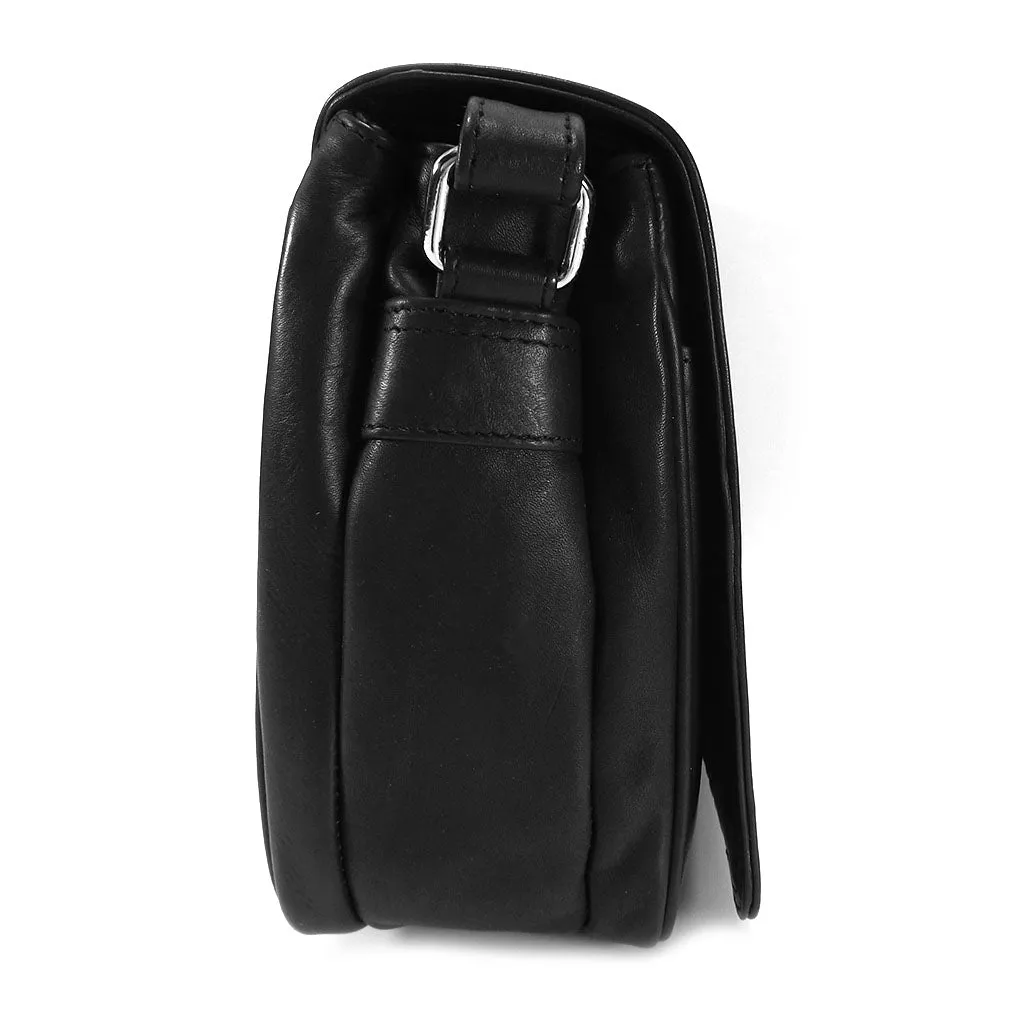 Rowallan Leather Flap Front Organiser Bag - Style: 31-8906  Black