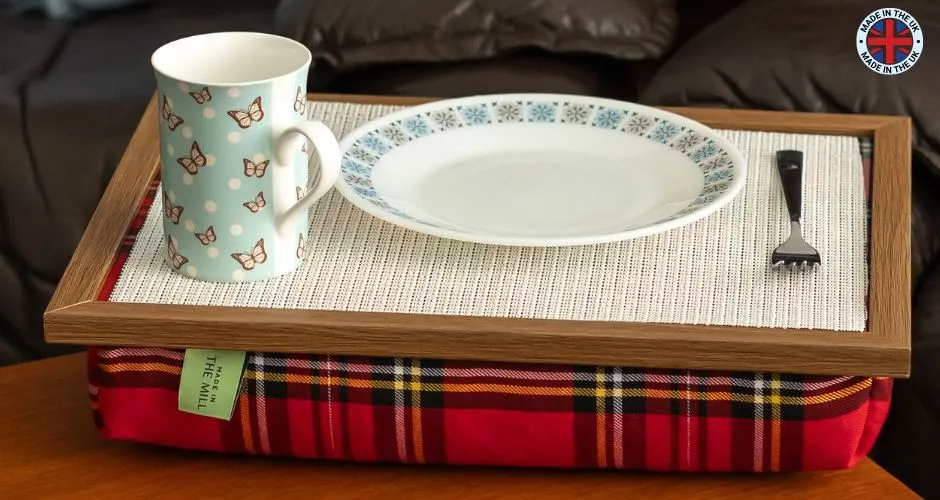 Royal Stewart Red Tartan Lap Tray with Bean Bag