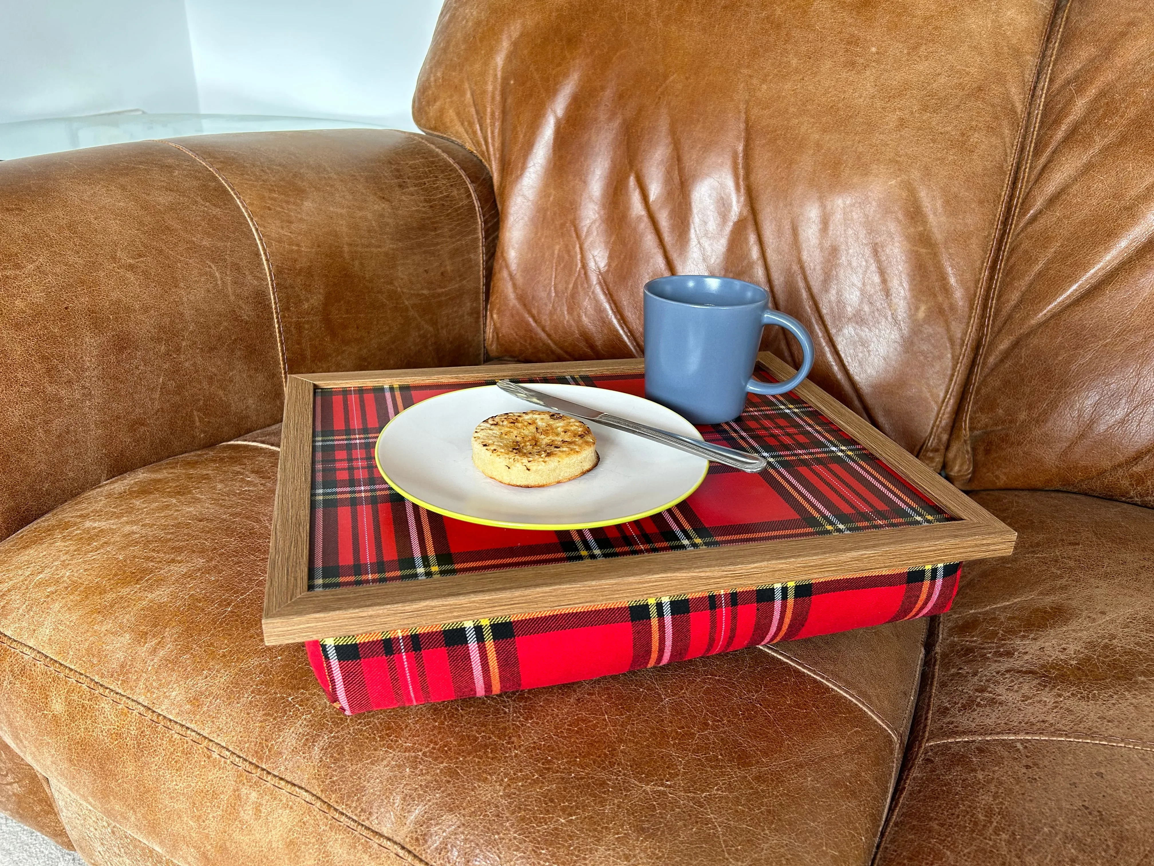 Royal Stewart Red Tartan Lap Tray with Bean Bag