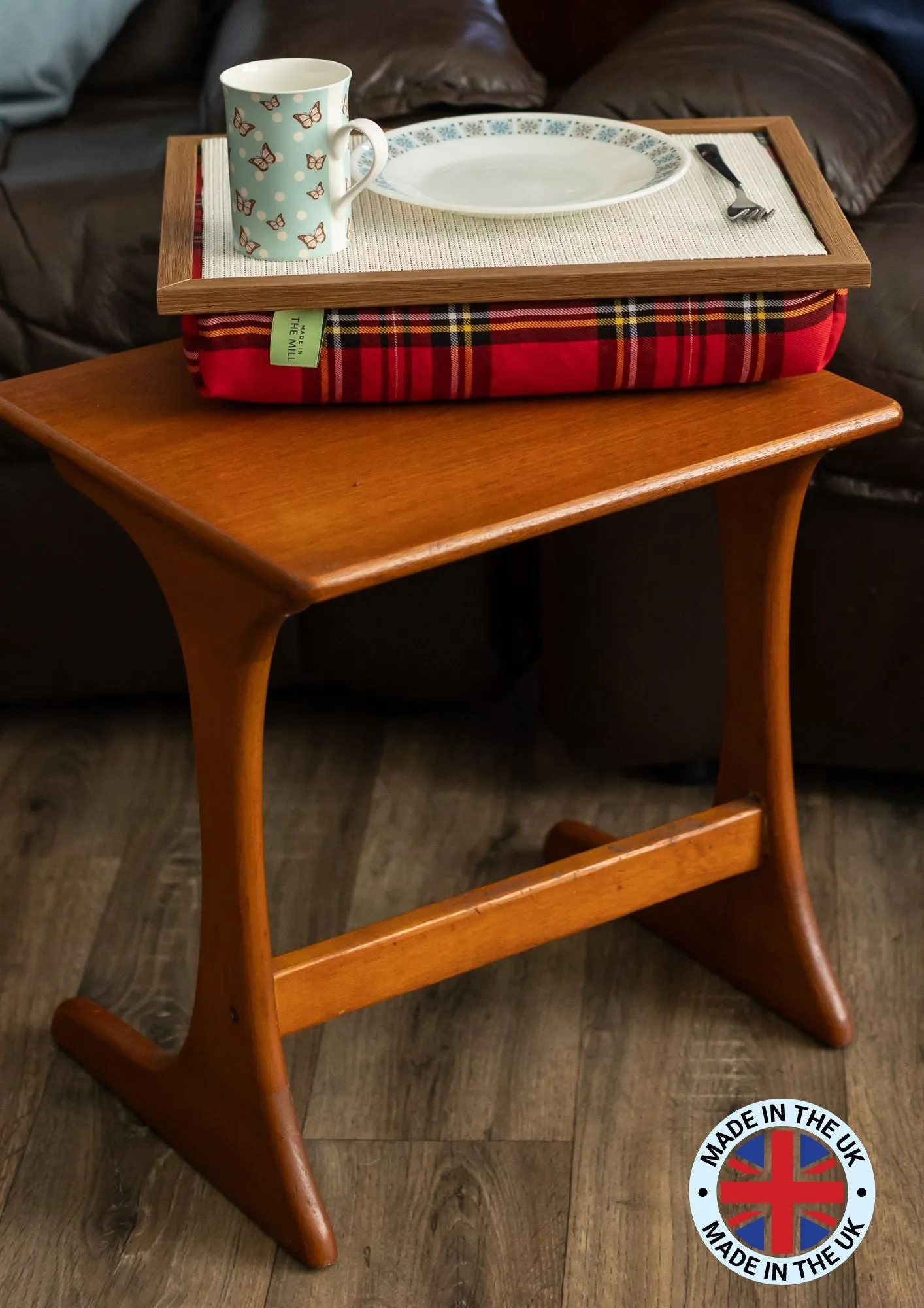 Royal Stewart Red Tartan Lap Tray with Bean Bag