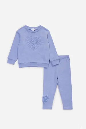 Ruffle Hearts Sweatshirt Set