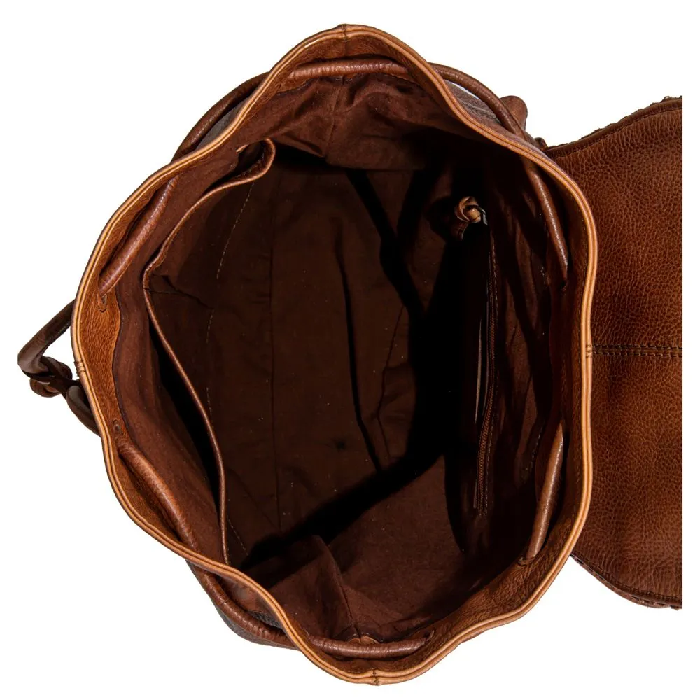 Sarah Carriage Port Canvas and Leather Backpack