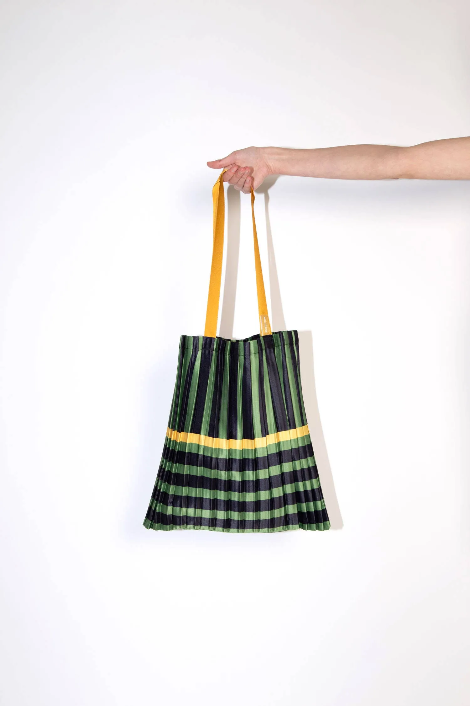 SATIN PLEATED TOTE BAG RAVELLO GREEN