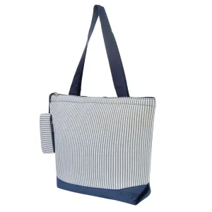 Seersucker Navy NGIL Canvas Tote Bag