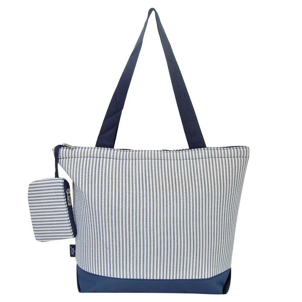 Seersucker Navy NGIL Canvas Tote Bag