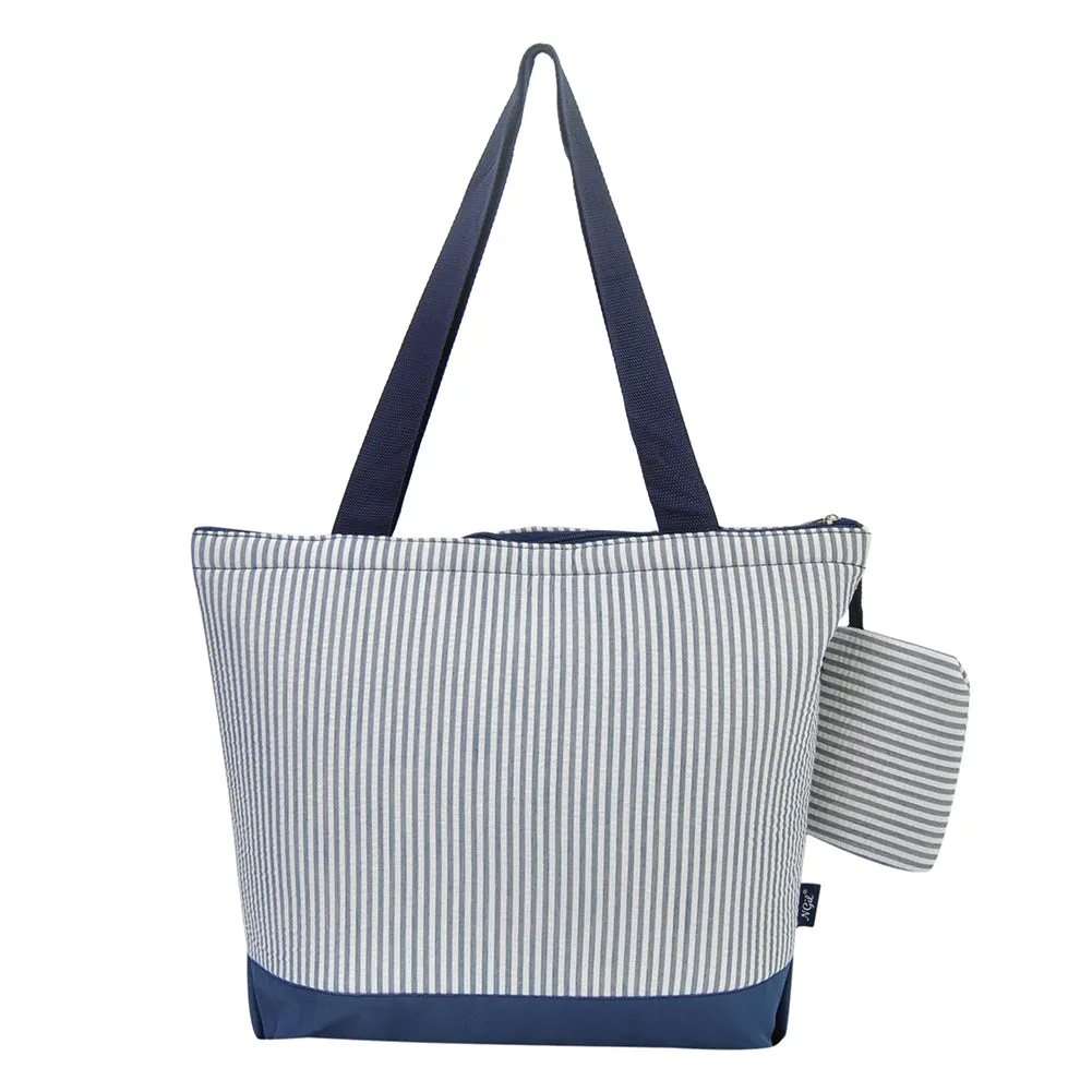 Seersucker Navy NGIL Canvas Tote Bag