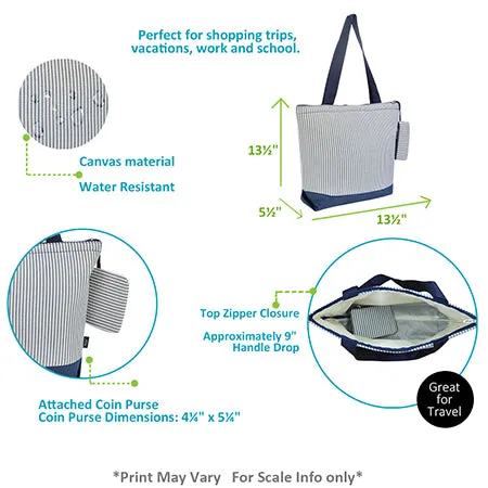 Seersucker Navy NGIL Canvas Tote Bag