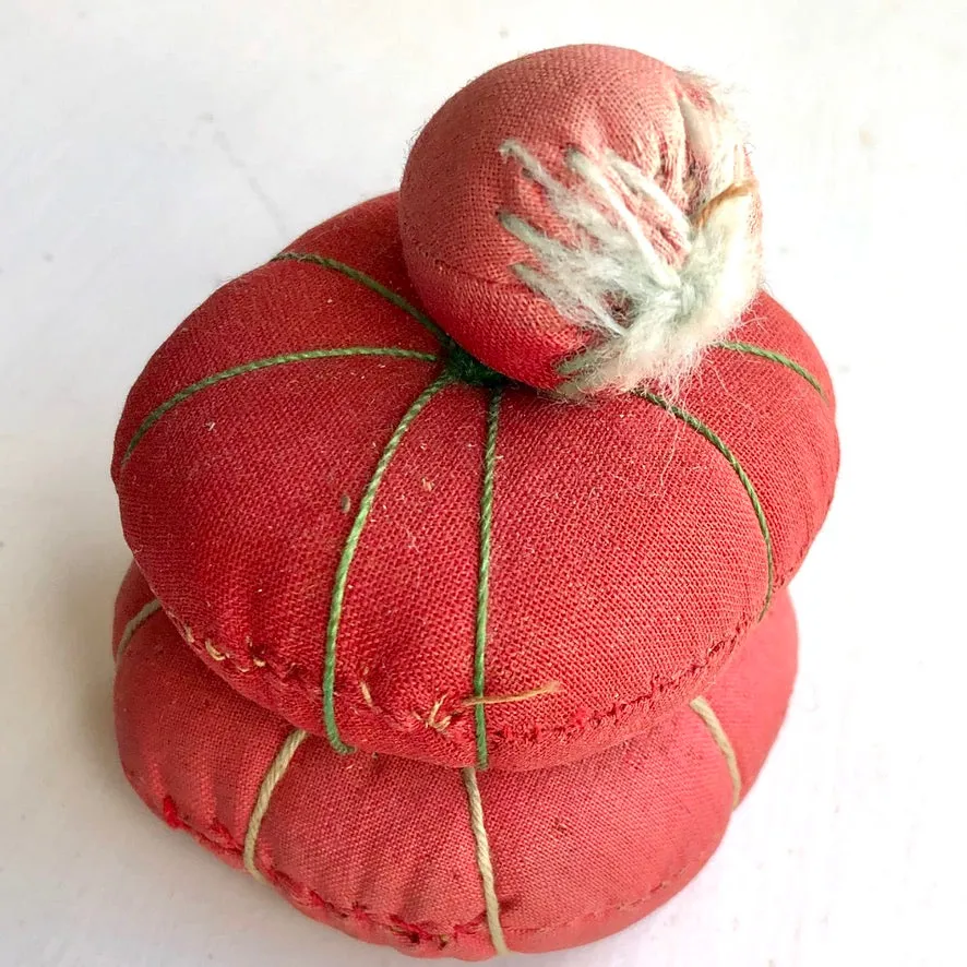 Set of Antique Tomato & Strawberry Pincushions